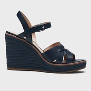 BRAND NIB NAVY BANANA REPUBLIC STRAPPY ESPADRILLE WEDGE SANDALS SZ 8